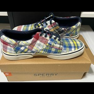 Plaid Sperry Shoes size 9 NEW
